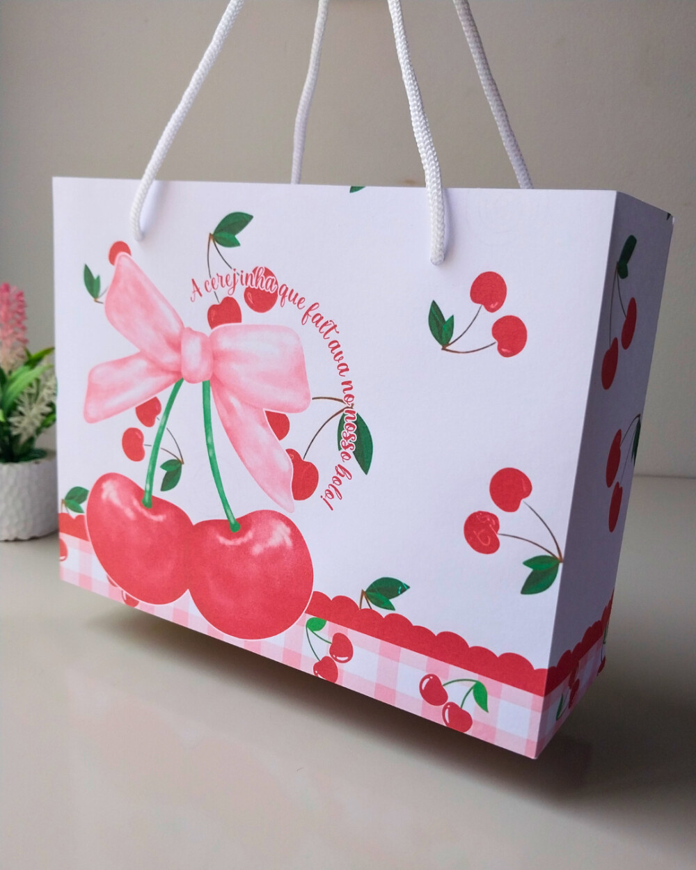 20 Sacolinha Surpresa Cerejinha Personalizada