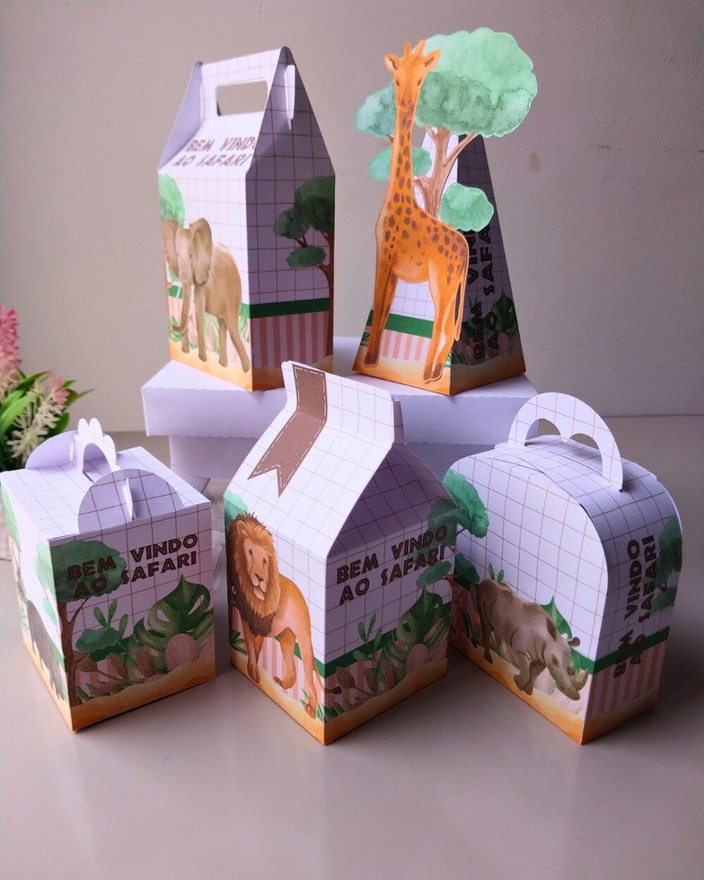 Kit 20 caixas Safari Realista Personalizado | Lembrancinhas Infan