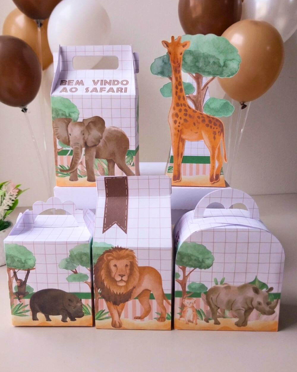 Kit 40 caixas Safari Realista Personalizado | Lembrancinhas Infan
