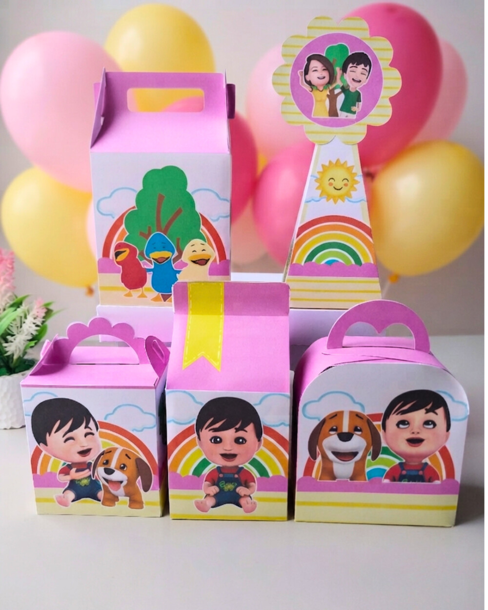 Kit 30 caixas Bento e Totó menina Personalizado | Lembrancinhas 