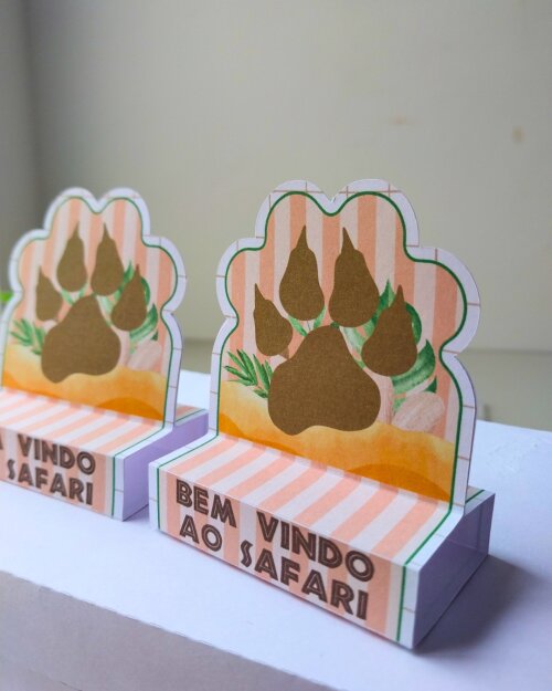Kit 10 Porta bis duplo Safari Realista Personalizado | Lembrancin