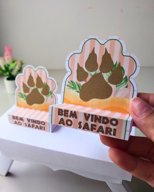 Kit 10 Porta bis duplo Safari Realista Personalizado | Lembrancin