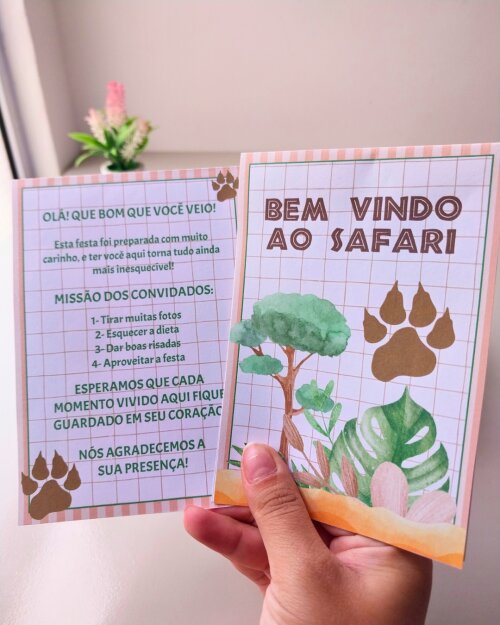 15 Plaquinha de mesa Safari Realista Festa Infantil | Centro de mesa