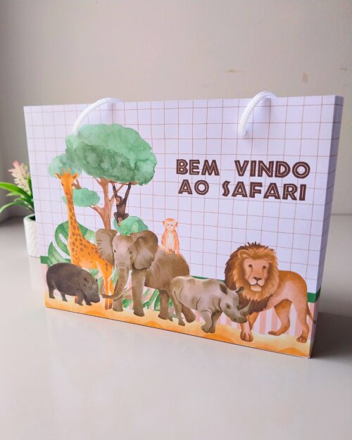 10 Sacolinha Surpresa Safari Realista Personalizada