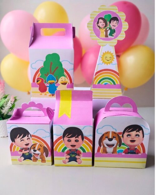 Kit 20 caixas Bento e Totó menina Personalizado | Lembrancinhas Infantil