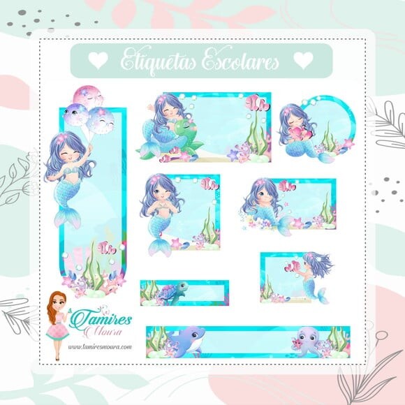 60 Etiquetas Escolares Personalizadas Prova D'agua
