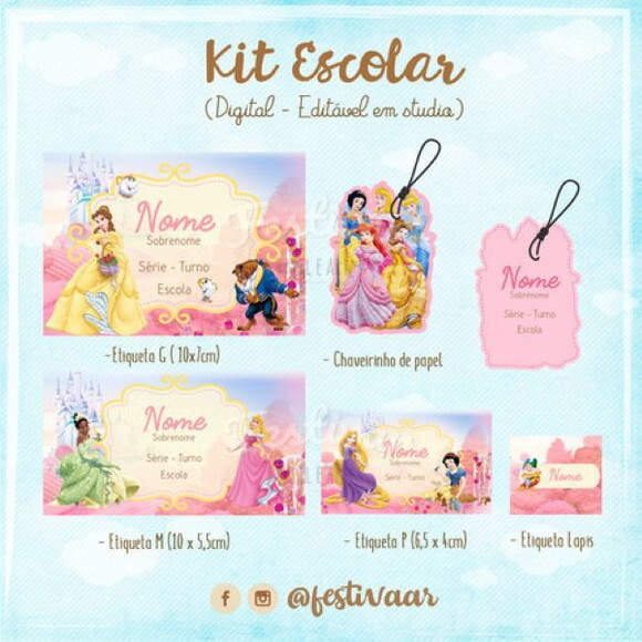 60 Etiquetas Escolares Personalizadas Prova D'agua