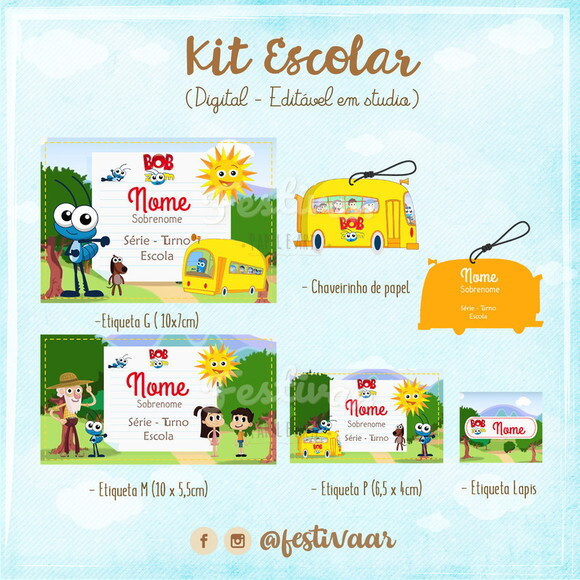 60 Etiquetas Escolares Personalizadas Prova D'agua