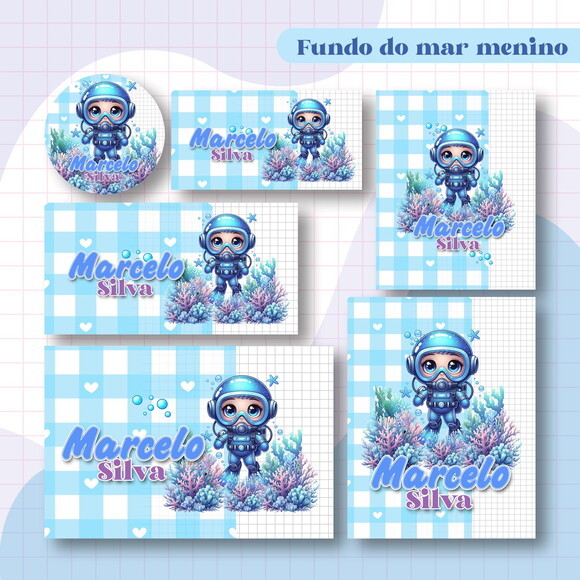 60 Etiquetas Fundo do Mar