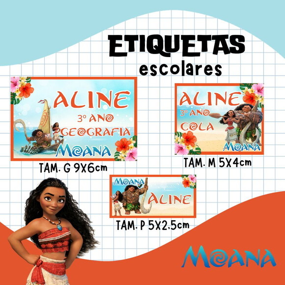 60 Etiquetas Moana
