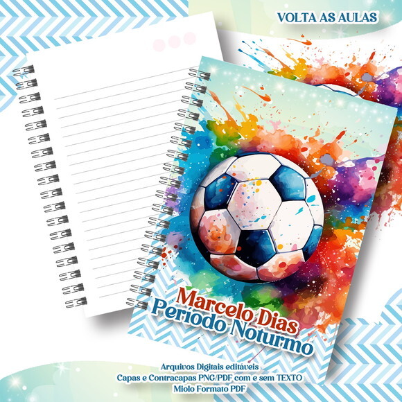 Caderno ou Agenda Personalizada Futebol