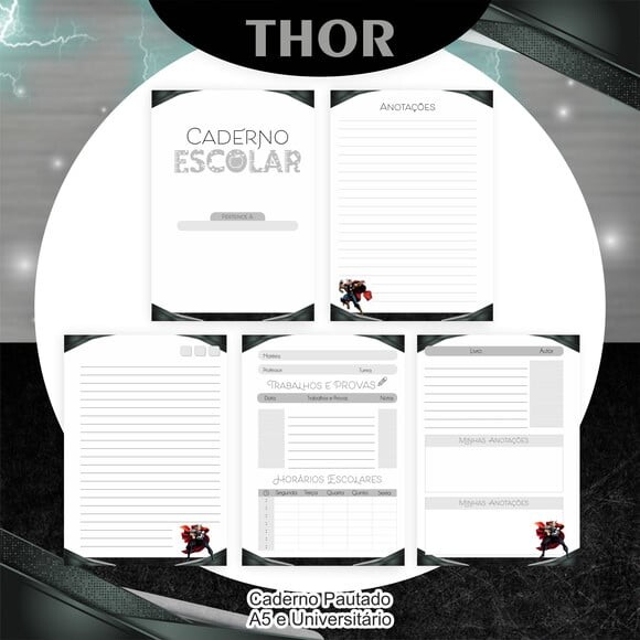 Caderno ou Agenda Personalizada Thor