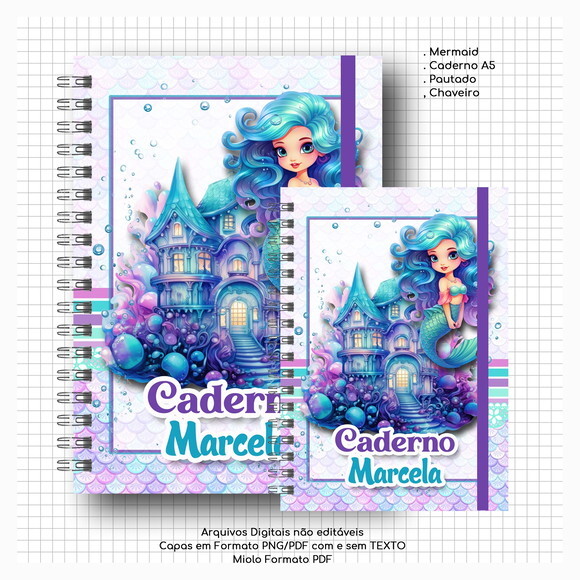 Caderno ou Agenda Personalizada Sereia