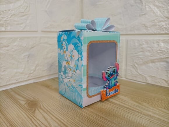 Caixa com Pote para Nutella Stitch