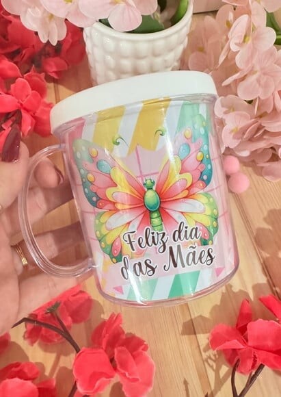 Caneca Acrílica Rosqueável - Dia das Mães