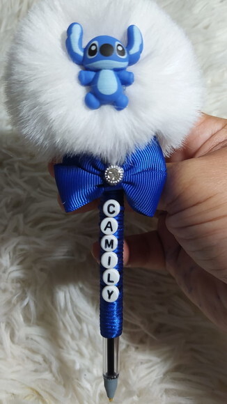 Caneta Personalizada com Pompom e Nome