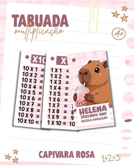 Chaveiro Tabuada Personalizada