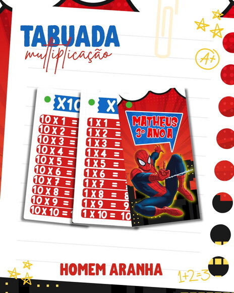 Chaveiro Tabuada Personalizada