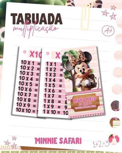 Chaveiro Tabuada Personalizada