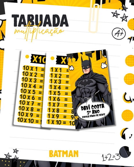 Chaveiro Tabuada Personalizada