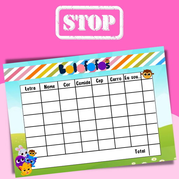 Jogo do Stop ( Conhecido Como Adedanha)
