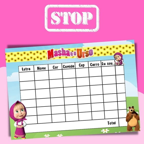 Jogo do Stop ( Conhecido Como Adedanha)