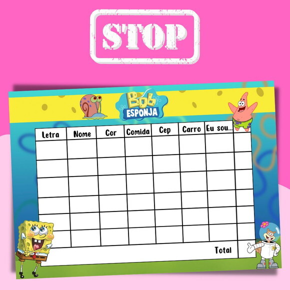 Jogo do Stop ( Conhecido Como Adedanha)