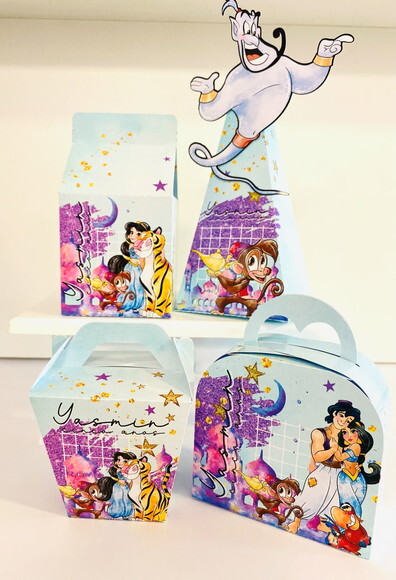 Kit 30 Lembrancinhas Alladim e Jasmine