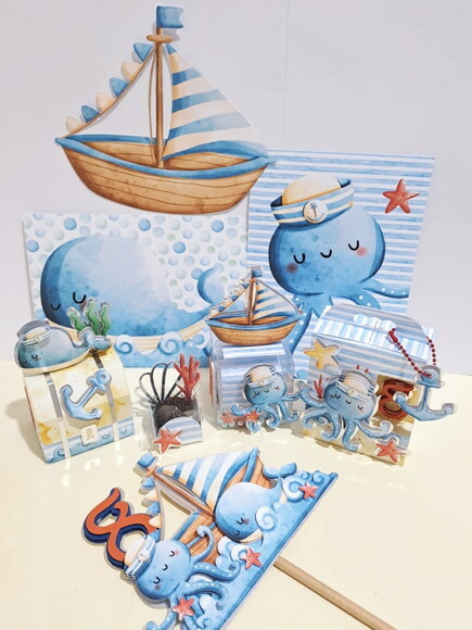 Kit 30 Lembrancinhas Fundo do Mar