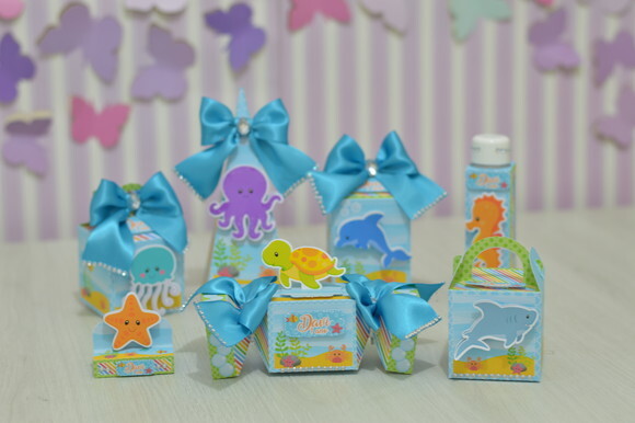 Kit 30 Lembrancinhas Fundo do Mar