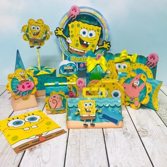Kit 60 Lembranças Bob Esponja