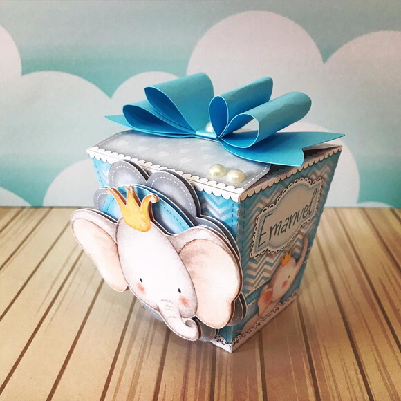 Kit 60 Lembrancinhas - Elefante Azul
