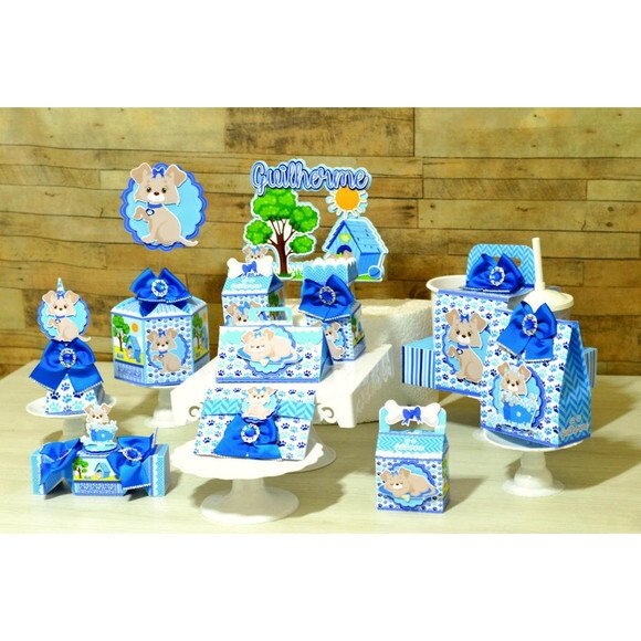 Kit 60 Lembrancinhas - Pet Azul