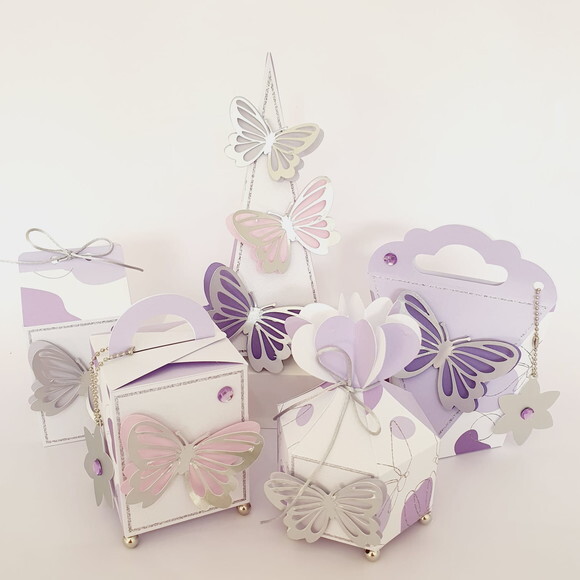 Kit 60 Lembrancinhas Borboleta Lilas