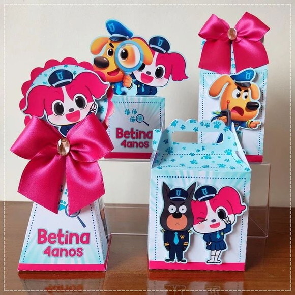 Kit 60 Lembrancinhas Detetive Labrador