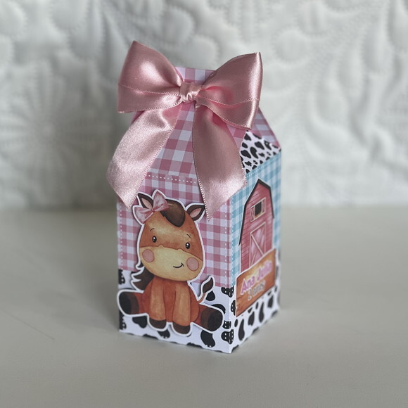 Kit 60 Lembrancinhas Fazendinha Rosa e Azul