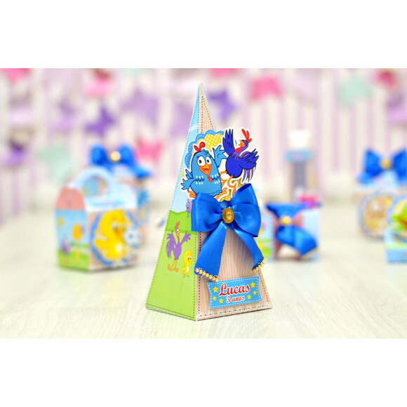 Kit 60 Lembrancinhas Galinha Pintadinha Azul