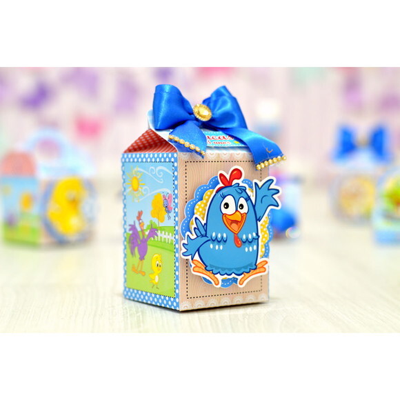 Kit 60 Lembrancinhas Galinha Pintadinha Azul