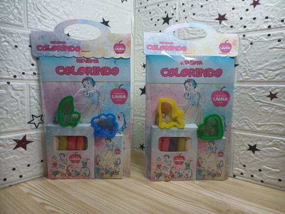 Kit Colorir Livro + Massinha + Giz de Cera