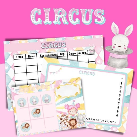 Kit Jogos Personalizados ( Lousa, Stop, Forca ou Velha )