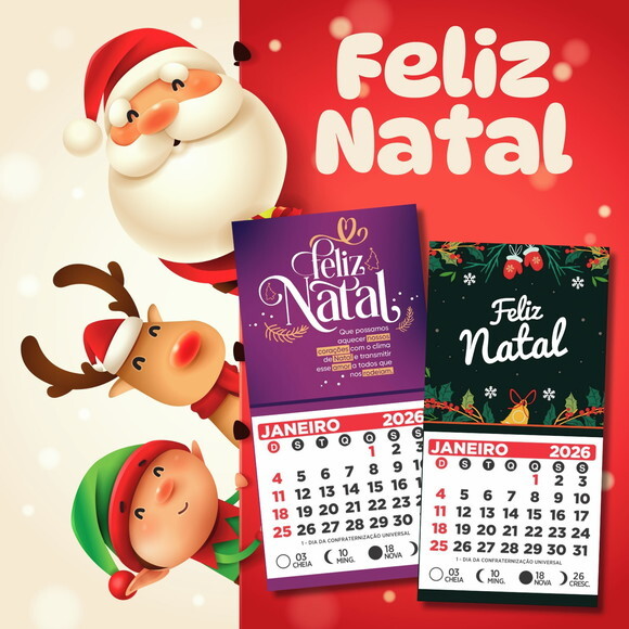 Mini Calendário 2026 Natal