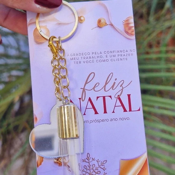 Mini Lip Gloss com Chaveiro + Espelho Inclui + Cartão