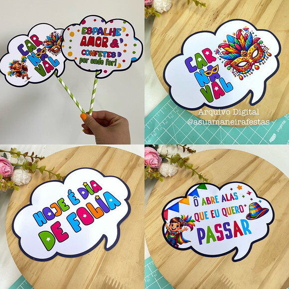 Placas Divertidas - Tema Carnaval
