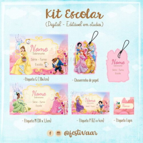 60 Etiquetas Escolares Personalizadas Prova D'agua