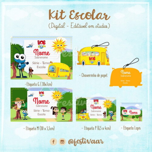 60 Etiquetas Escolares Personalizadas Prova D'agua