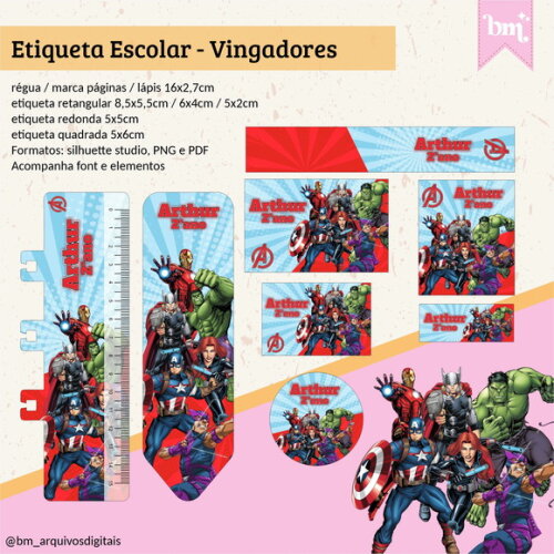60 Etiquetas Vingadores