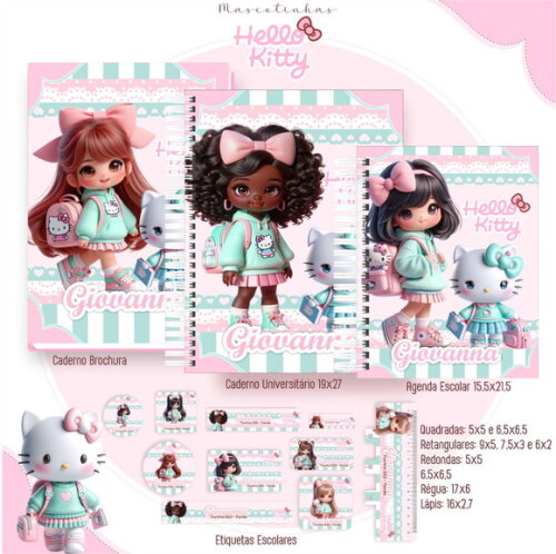 Caderno + Etiquetas + Tag Personalizada + Lápis