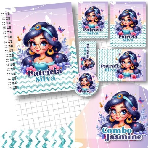 Caderno + Etiquetas + Tag Personalizada + Lápis