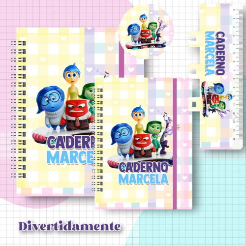 Caderno + Etiquetas + Tag Personalizada + Lápis ( Divertid )
