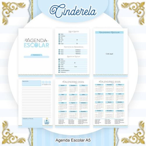 Caderno ou Agenda Personalizada Cinderela